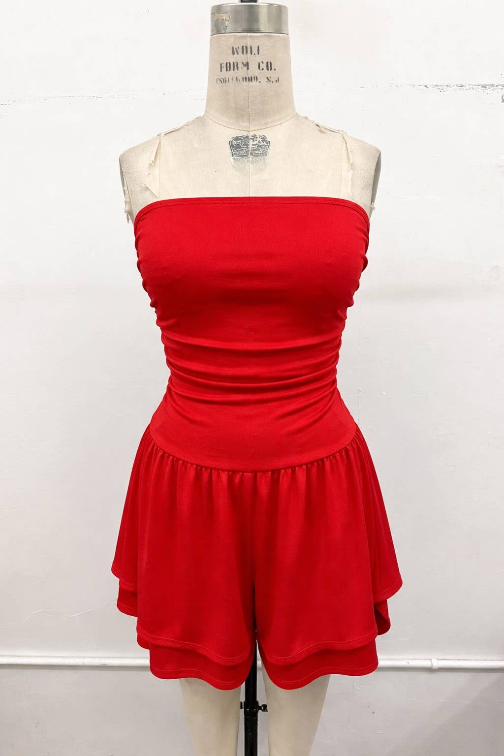 Resort Ruched Strapless Romper