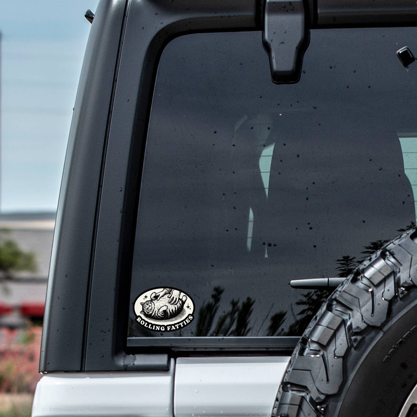 Fat Cat Feline Kitty Funny Humor High Quality Vinyl Sticker