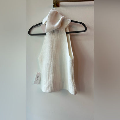 Sleeveless Knit Top White, Size S | 2021