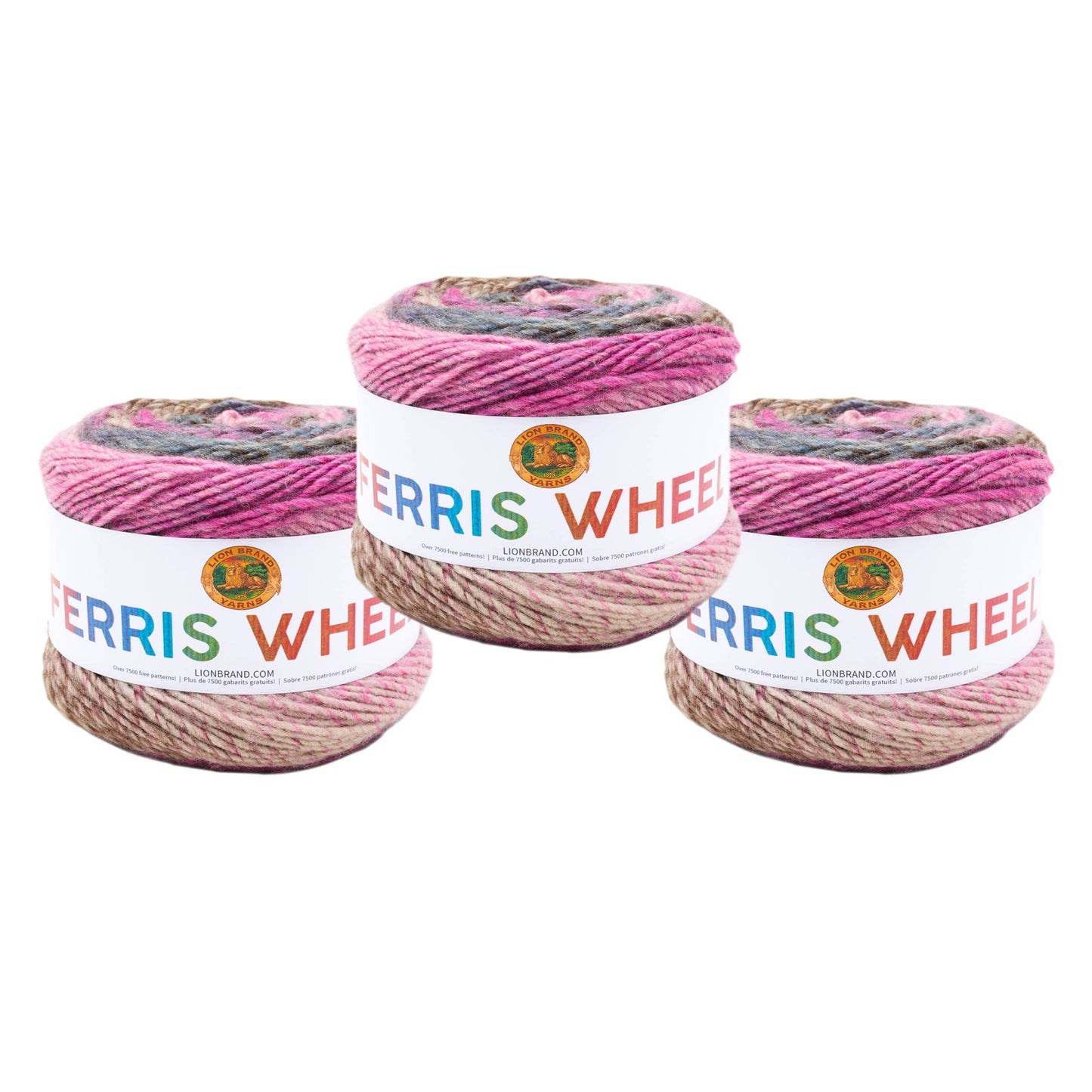 Lion Brand Yarn Ferris Wheel Wild Violets 3 Pack