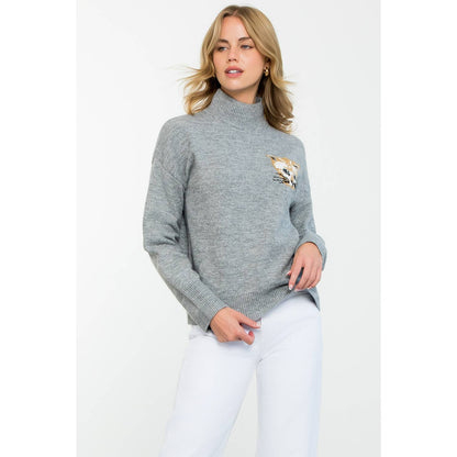 Mock Neck Knit Sweater