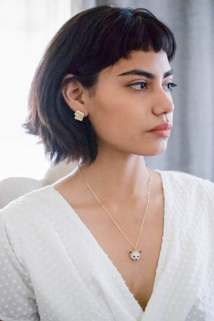 Tiny George Cat Head Necklace