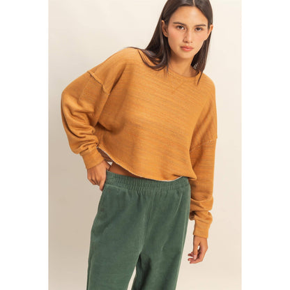 Drop-Shoulder Cropped Top