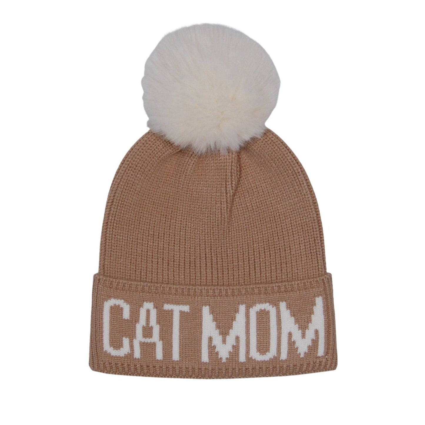 HatPhile Cat Mom PomPom Knit Beanie – Cozy Toque Stocking for Cat Lovers