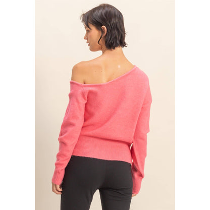 Asymmetric Off-Shoulder Sweater