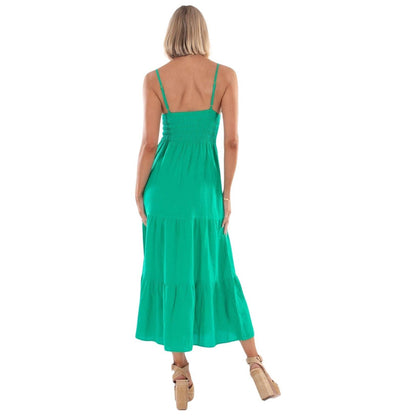 Twisted Front Cutout Midi Dress - Green