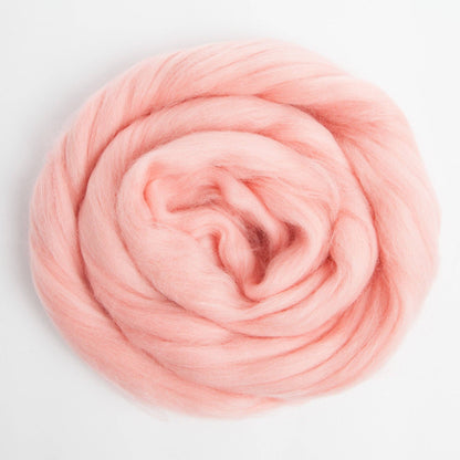 Merino Wool Top Roving, Salmon, 1 ounce
