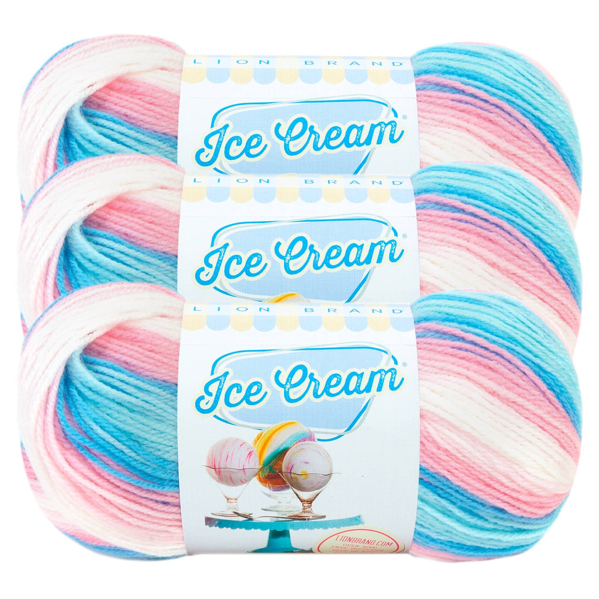 Lion Brand Yarn Ice Cream 3 Pack