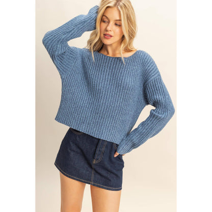 Textured Sweater With Relaxed Drop Sleeves