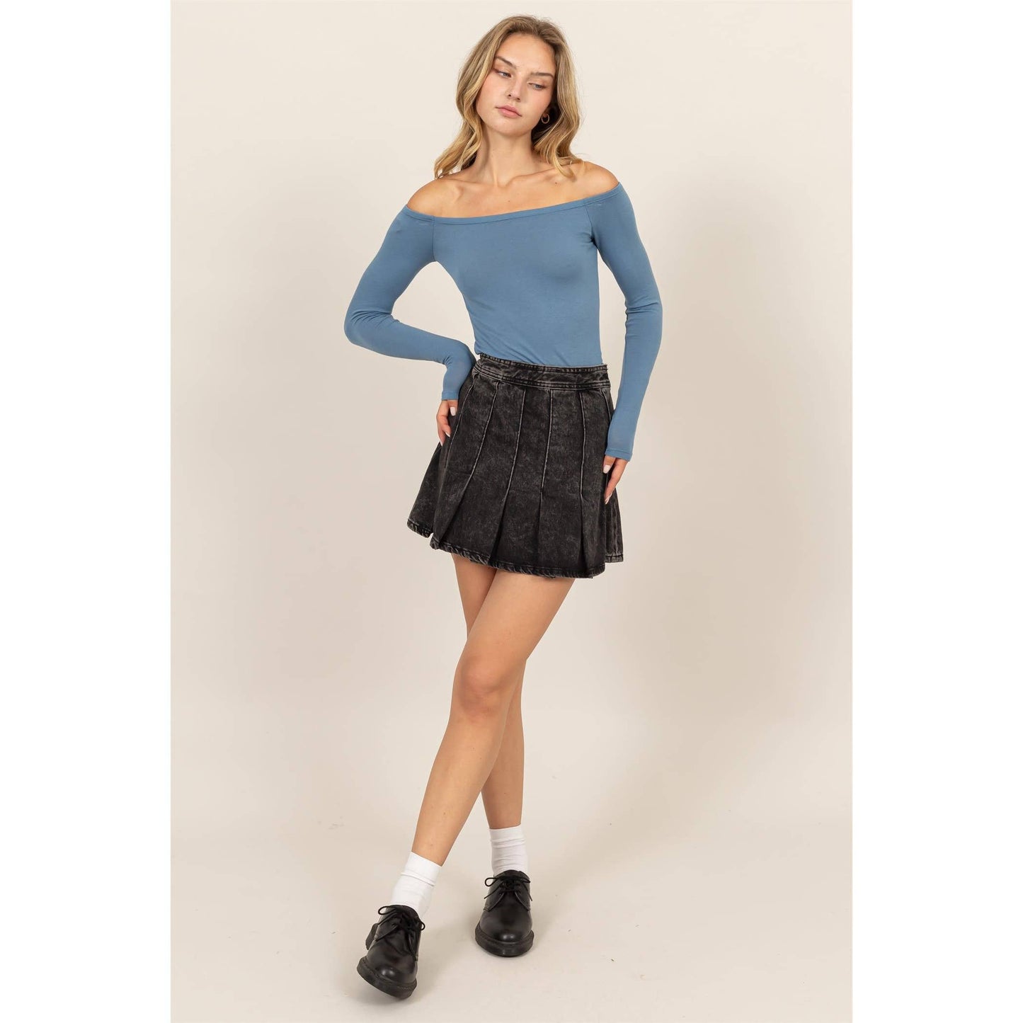 Off Shoulder Long Sleeve Bodysuit