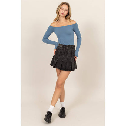 Off Shoulder Long Sleeve Bodysuit