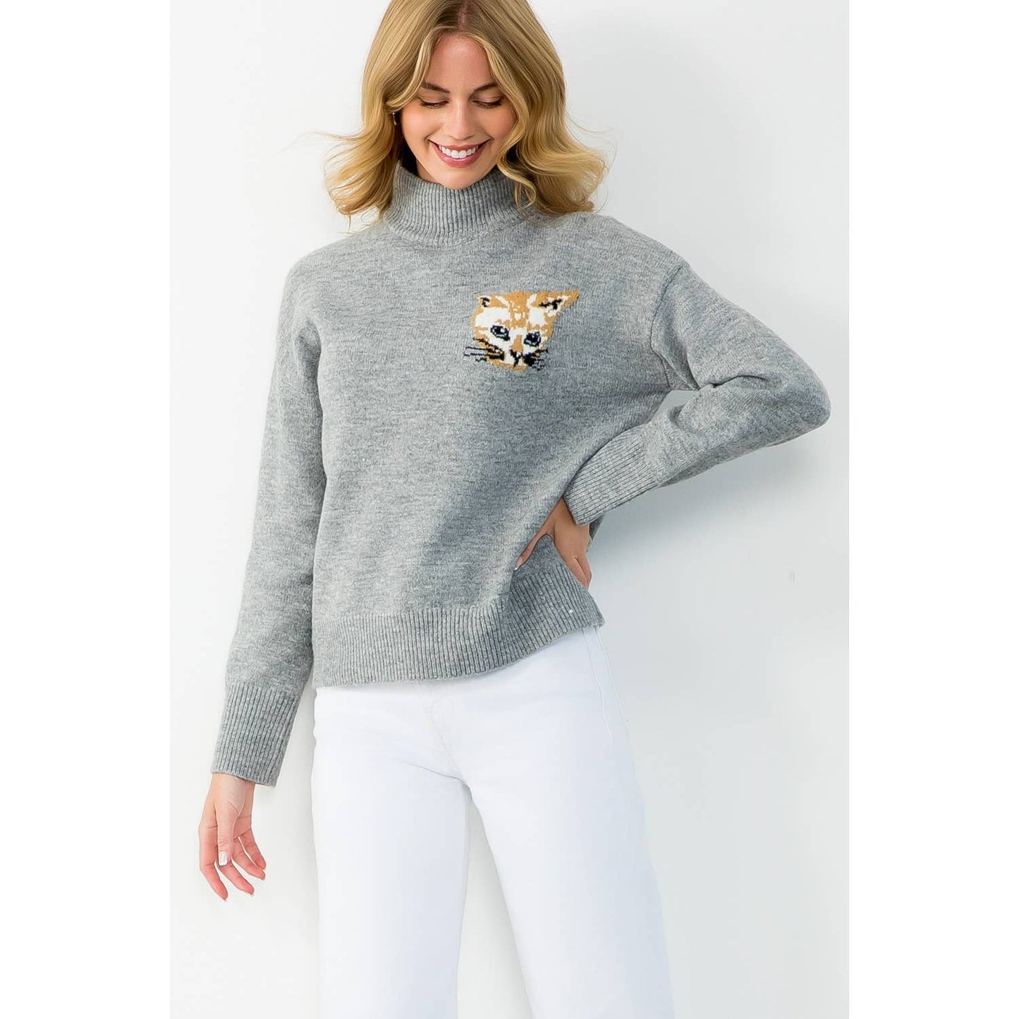 Mock Neck Knit Sweater