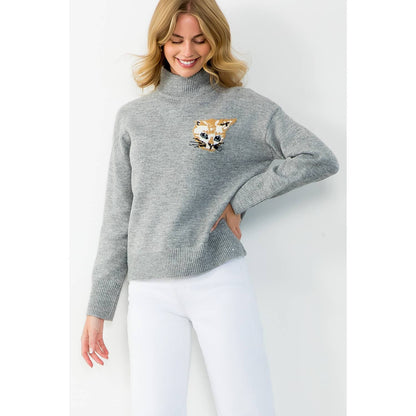 Mock Neck Knit Sweater