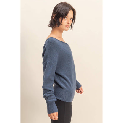 Asymmetric Off-Shoulder Sweater