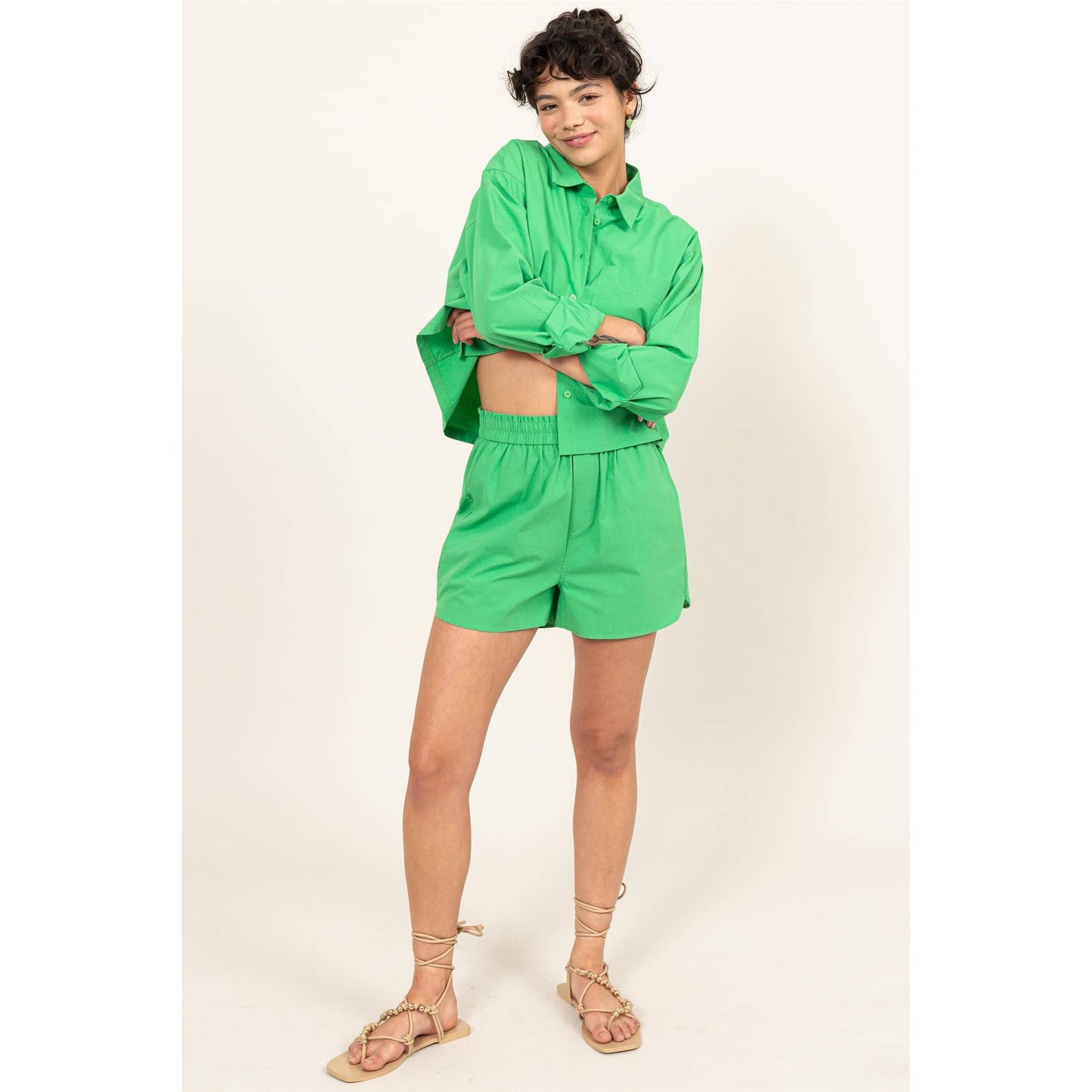 Poplin High Waist Shorts