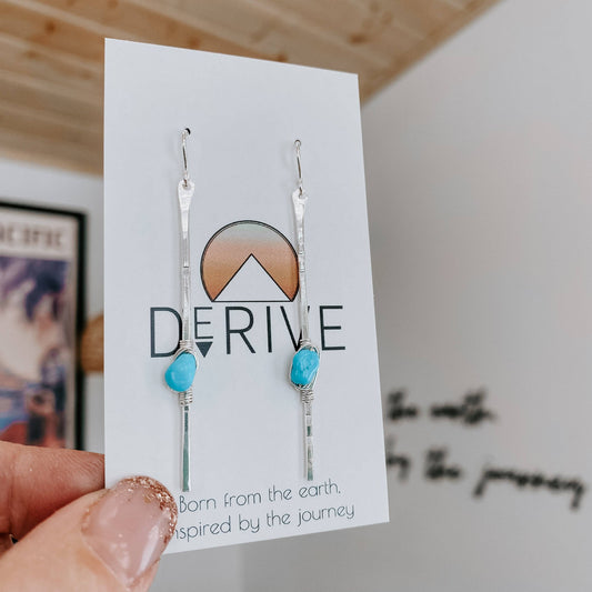 Sticks and Stones - Kingman Turquoise Stick Earrings