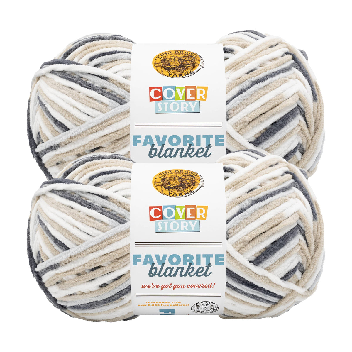 Lion Brand Yarn Cover Story Fave Blanket  2 Pack