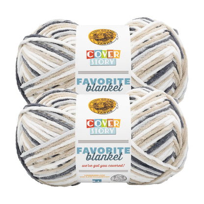Lion Brand Yarn Cover Story Fave Blanket  2 Pack