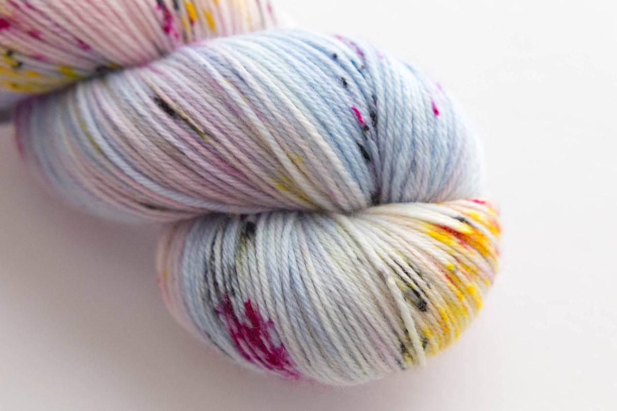 Bubblegum Graffiti Hand Dyed SW Merino Nylon Yarn Indie Dyed