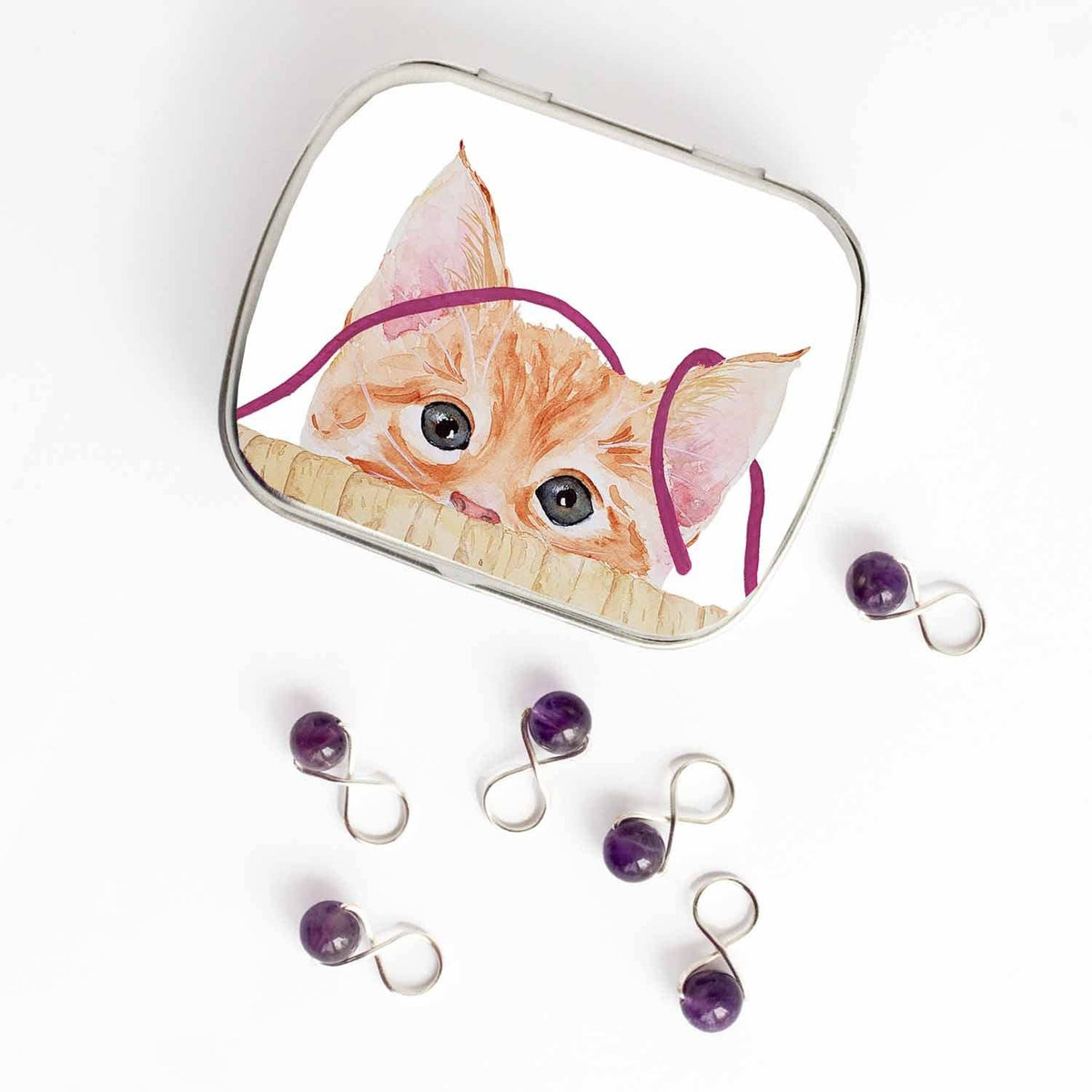 Kitten Stitch Marker Storage Tin