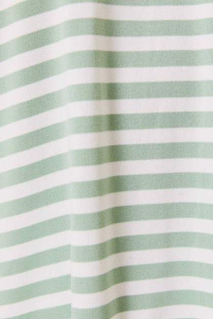 SHORT SLEEVE ROUND NECK OVERSIZED STRIPE T-SHIRT