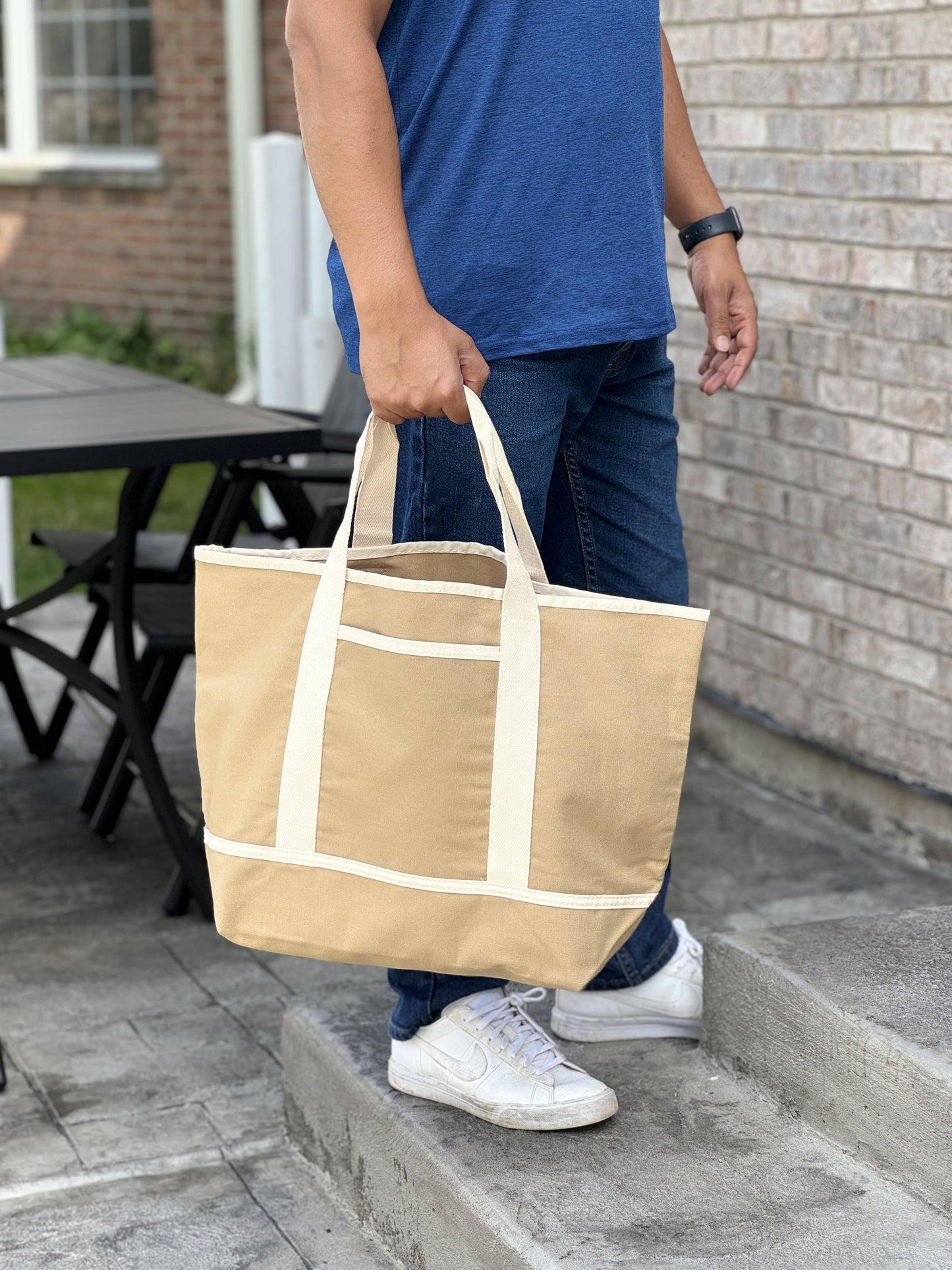 Heavy Duty Dunes Canvas Boat Tote Bag | Beach Travel