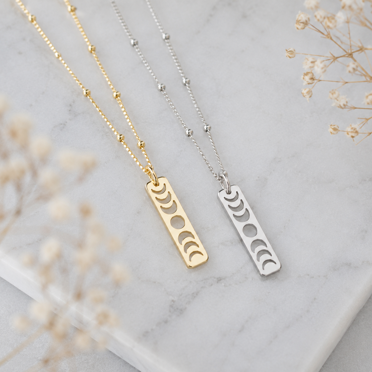 Moon Phase Necklace - Gold or Silver