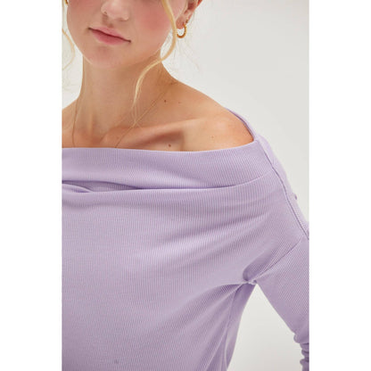 Off-The-Shoulder Ribbed Knit Top